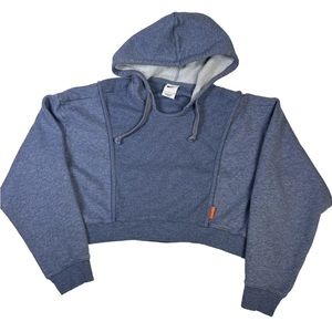Nike Women’s Cropped Training Pullover Hoodie Heather Blue Size Small